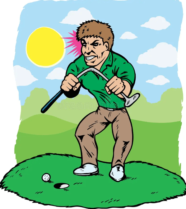 Angry golfer